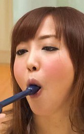 Mami Asakura Asian fucks her vagina with dildo and vibrtaor a lot